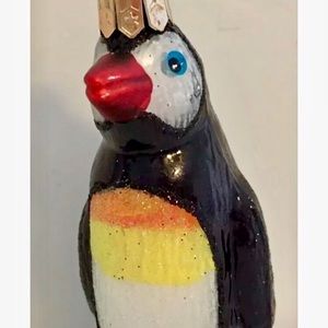 Polish Glass Penguin Christmas Ornament